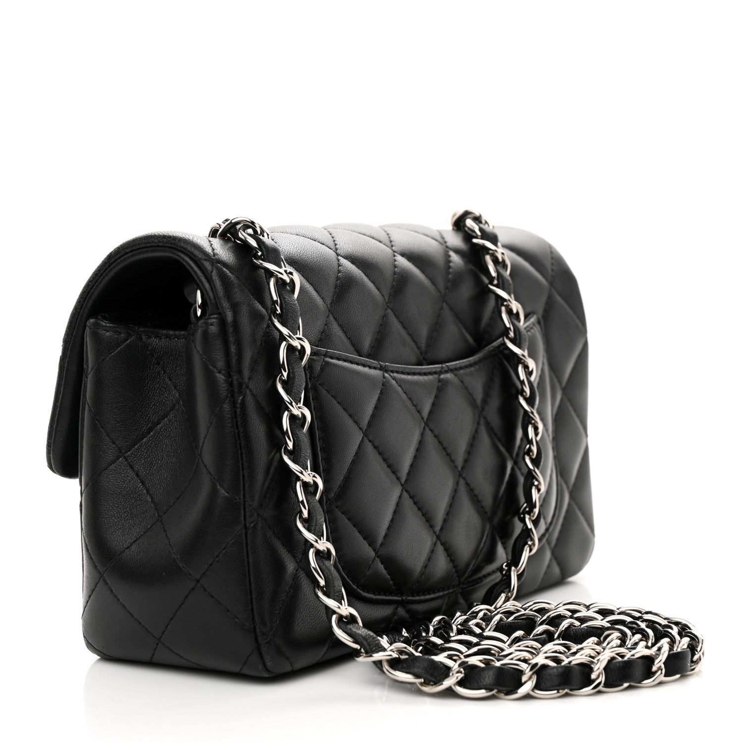 Chanel Lambskin Quilted Mini Rectangular Flap Black 3 of 10