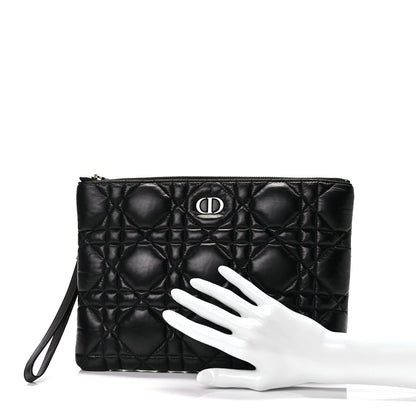 Christian Dior Supple Calfskin Cannage Caro Daily Pouch Black 2 of 8