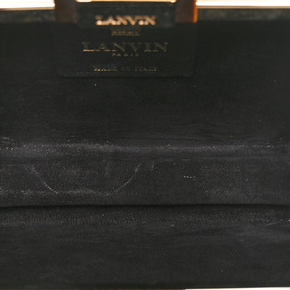 Lanvin Ponyhair Crocodile Print Clutch Black Gold 5 of 9