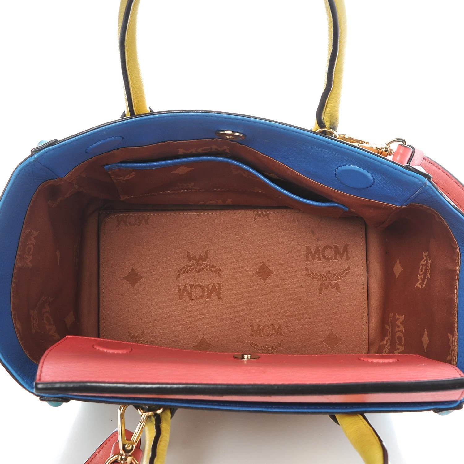 MCM Visetos Satchel Cognac Multicolor 5 of 25