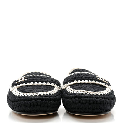 Chanel CHANE Crochet CC Mules 36 Black Ivory 2 of 9