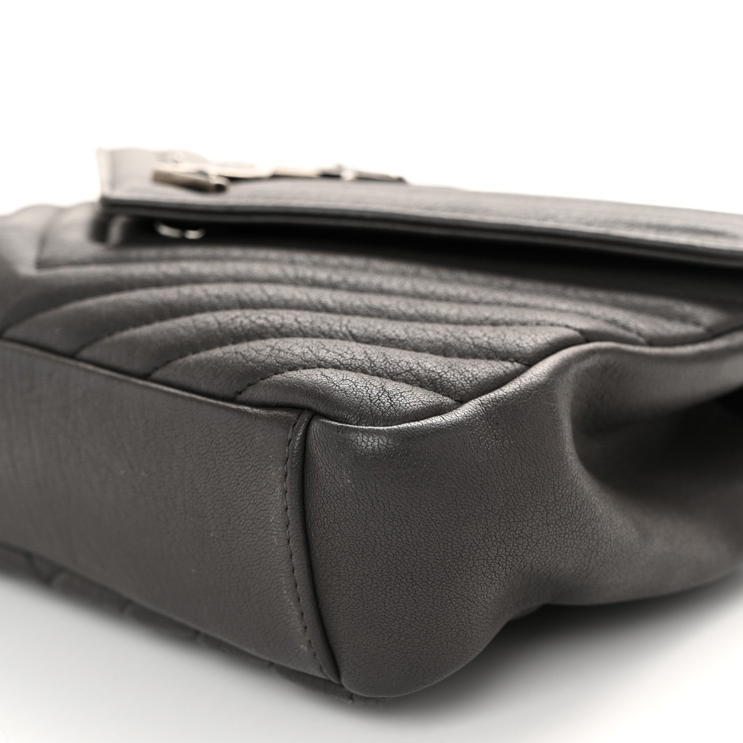 Saint Laurent Sheepskin Matelasse Chevron Monogram Medium College Bag 10 of 12