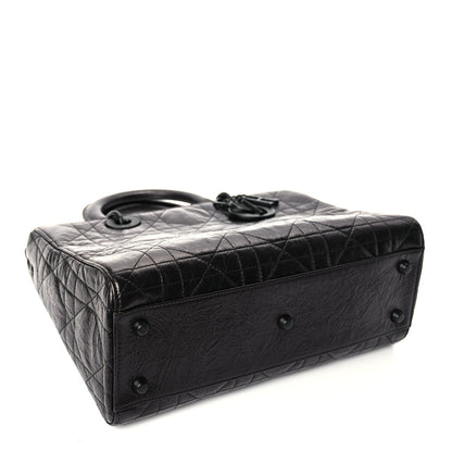Christian Dior Crinkled Calfskin Macrocannage Medium My ABCDior Lady D-Sire Black 3 of 10