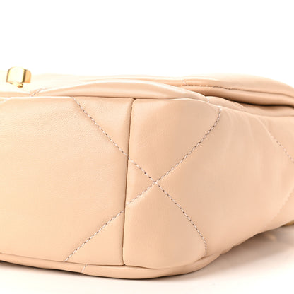 Chanel Lambskin Quilted Medium Chanel 19 Flap Beige 9 of 9
