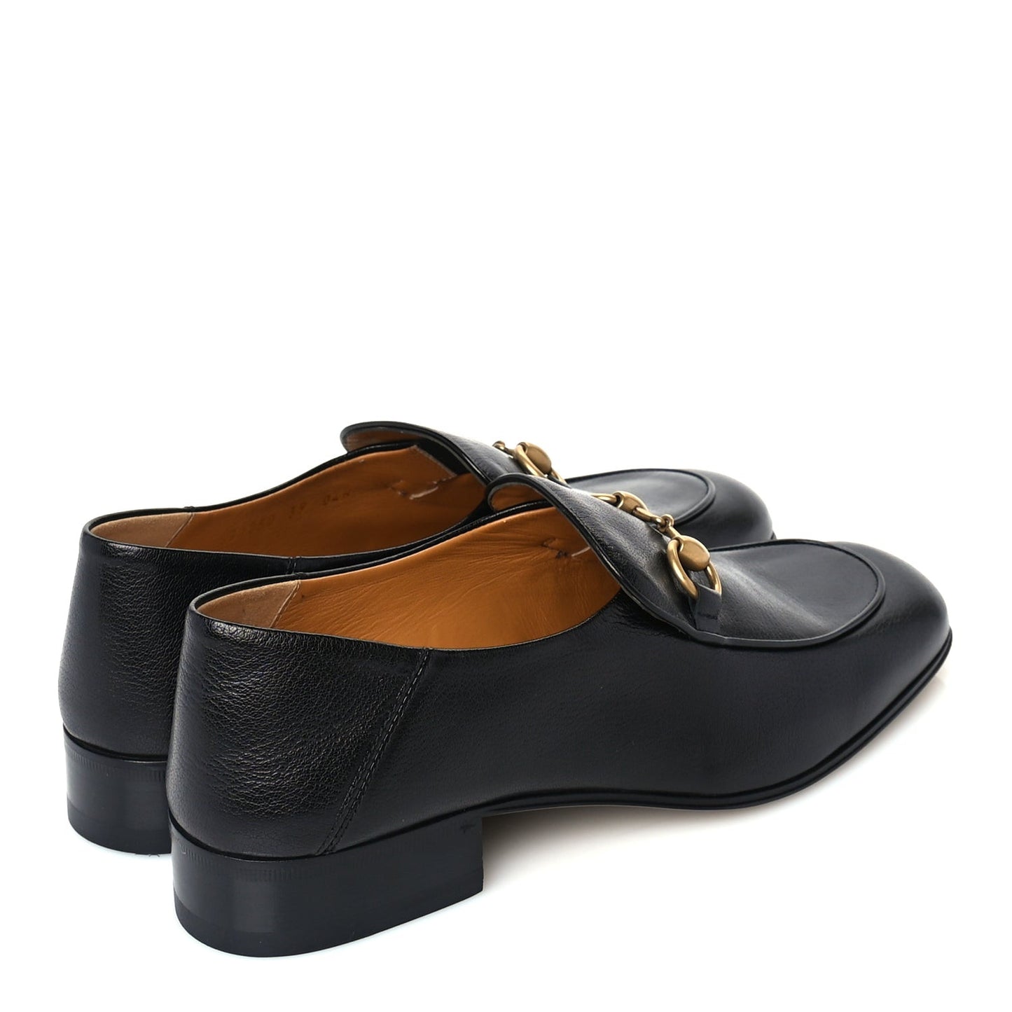 Goatskin Womens Horsebit Mid-Heel Loafers 39 Black