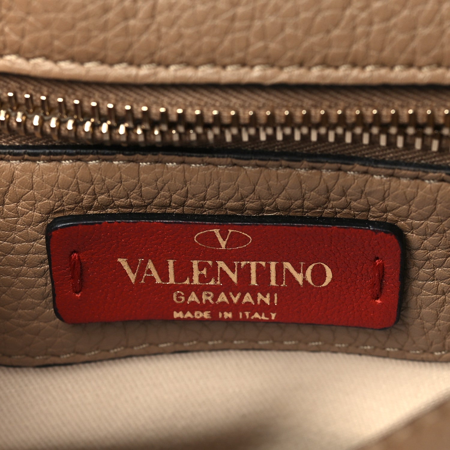 Valentino Garavani Pebbled Calfskin Medium Rockstud Top Handle Shoulder Bag Brown 5 of 8