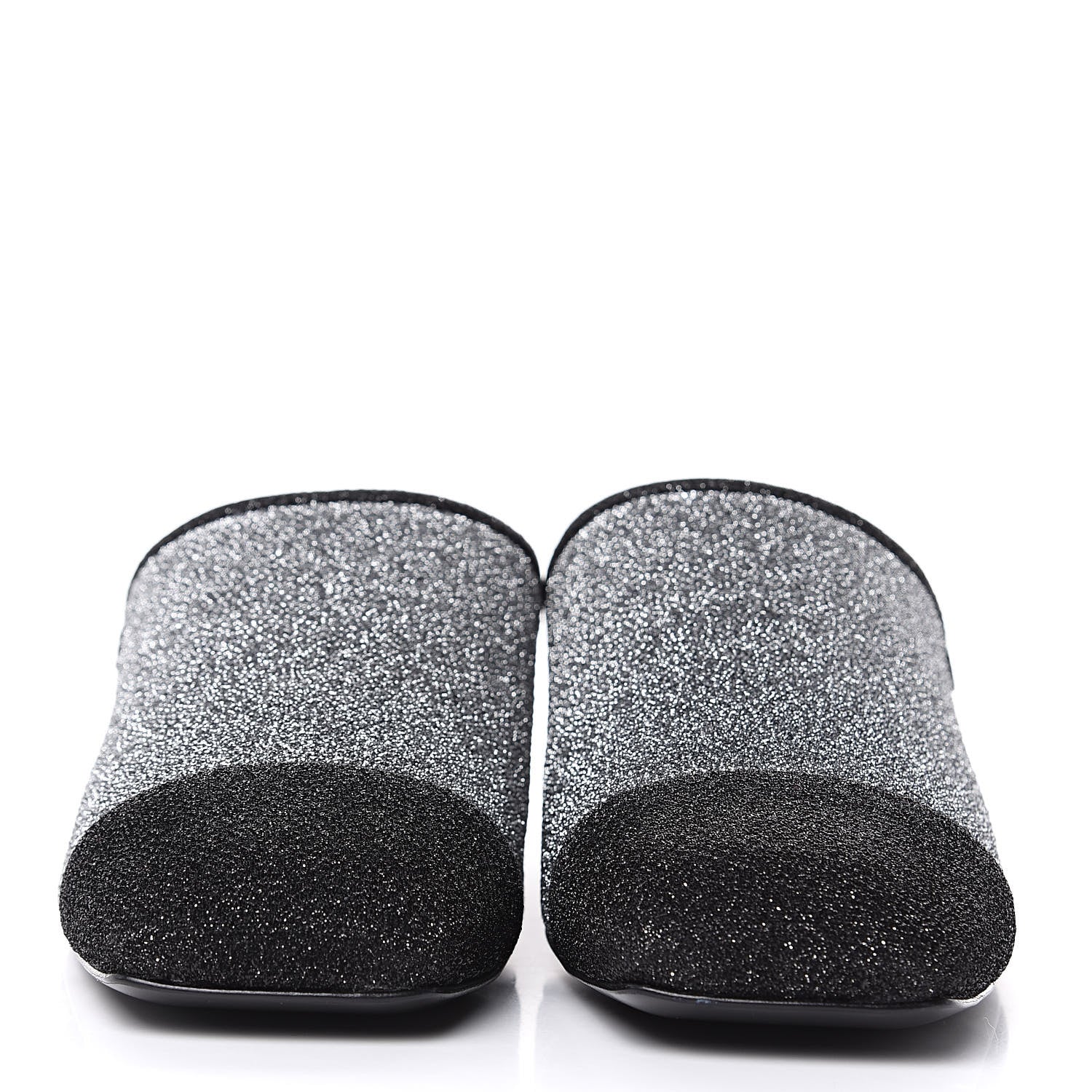 Chanel Fantasy Fabric Mules 38.5 Dark Silver Black 2 of 7