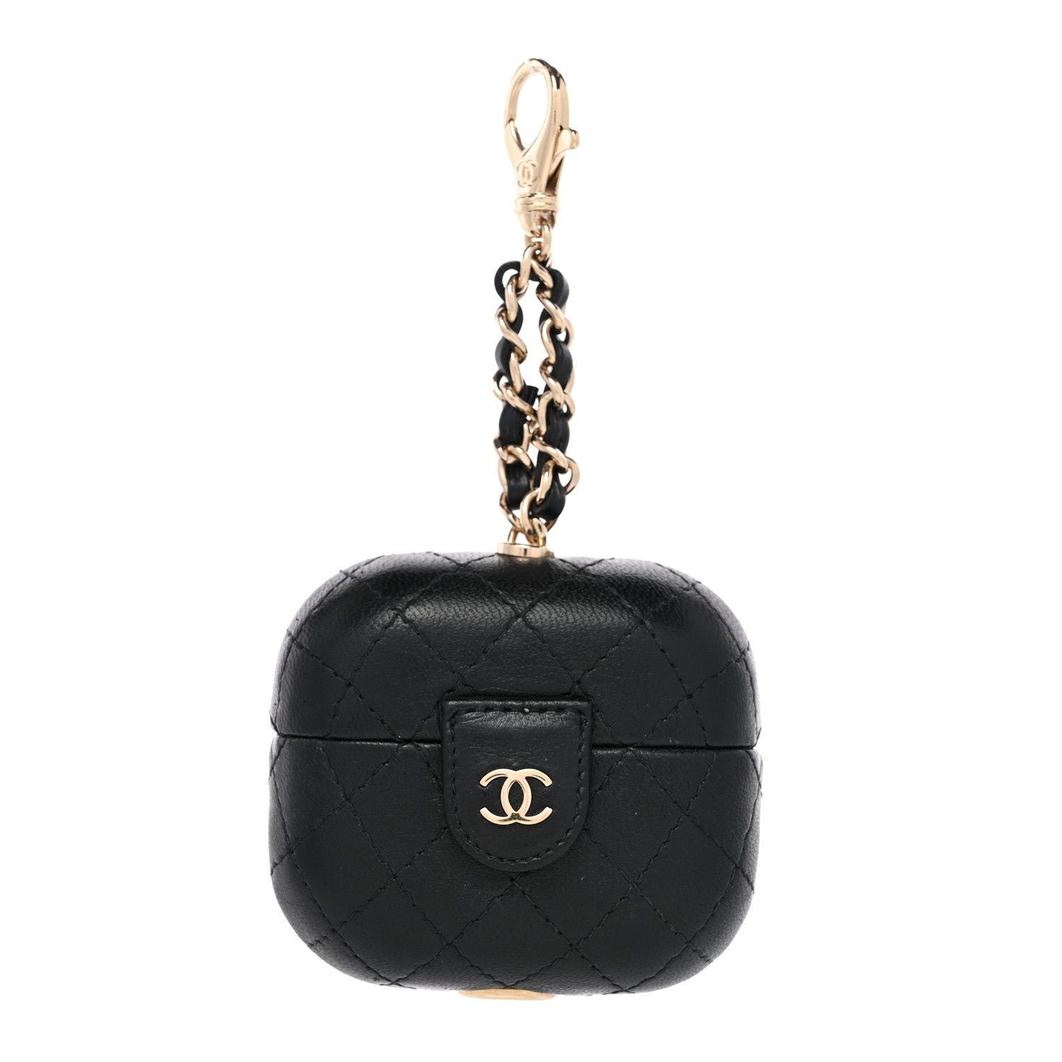 Chanel Lambskin Quilted Airpods Pro Case With Chain Black 1 of 6