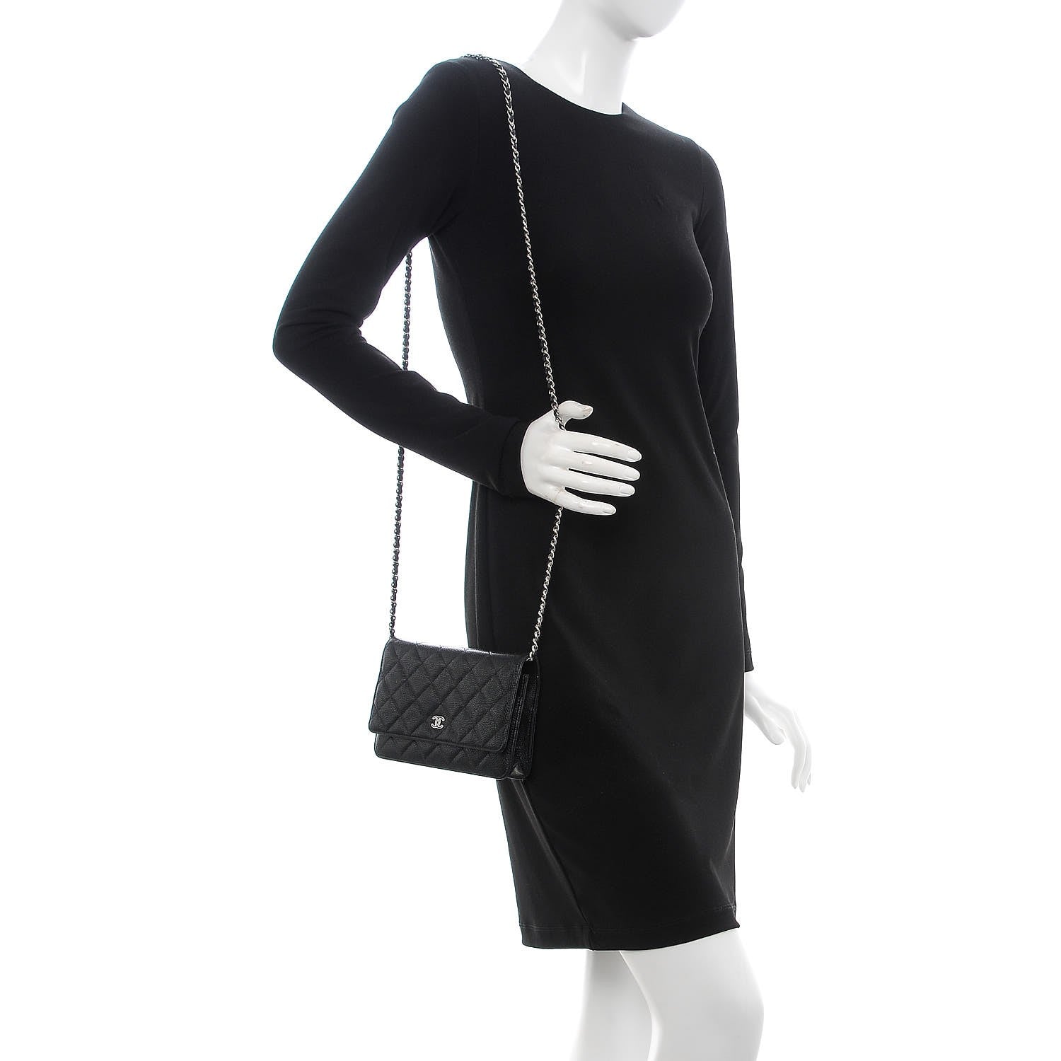 Chanel Caviar Quilted Wallet On Chain WOC Black 2 of 9