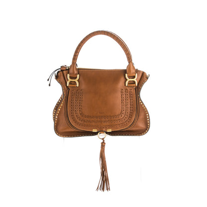 Chloe Calfskin Braided Medium Marcie Satchel Caramel 1 of 8
