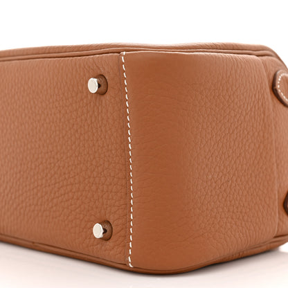 Hermes Taurillon Clemence Mini Lindy 20 Gold 10 of 11