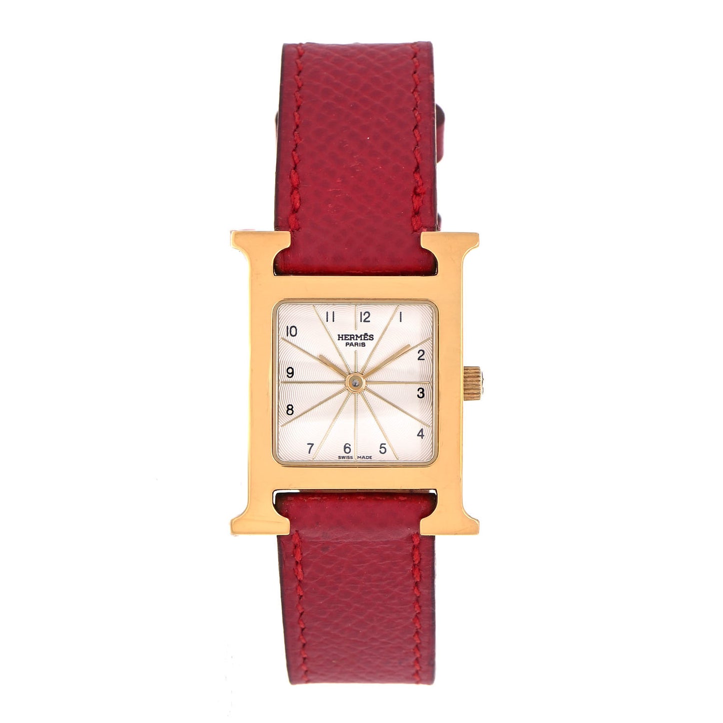 Stainless Steel Epsom 21mm Heure H Hour Quartz Watch Rouge