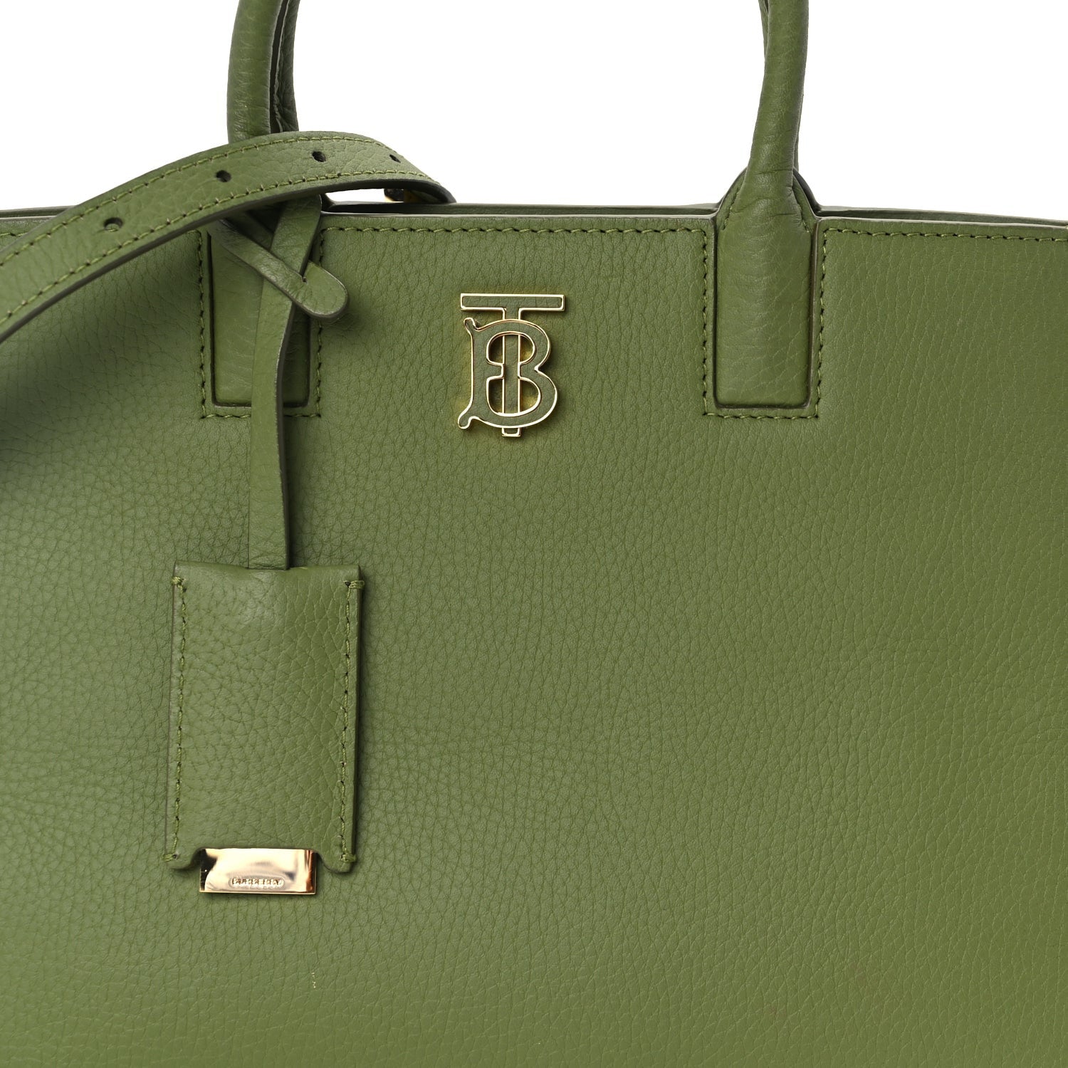 Burberry Grained Calfskin Mini Frances Tote Spruce Green 6 of 8