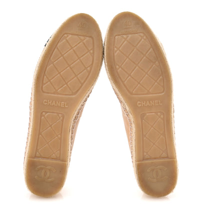 Chanel Lambskin CC Espadrilles 40 Beige Black 6 of 10