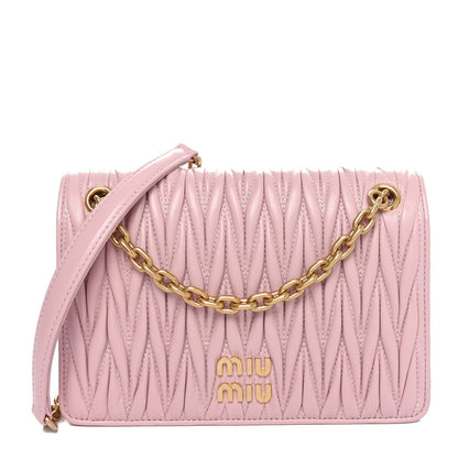 Miu Miu Nappa Matelasse Mini Chain Bag Alabastro 1 of 7