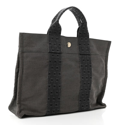 Hermes Canvas Herline PM Tote Grey 3 of 9