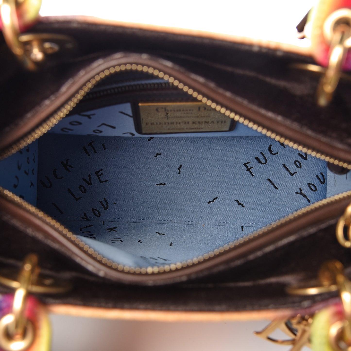 x Friedrich Kunath Velvet Medium Lady Dior Multicolor