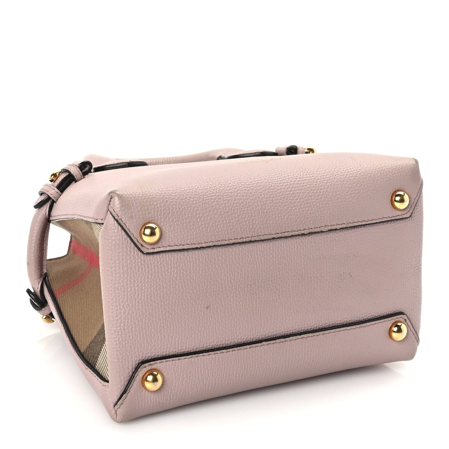 Derby Calfskin House Check Small Banner Tote Pale Orchid