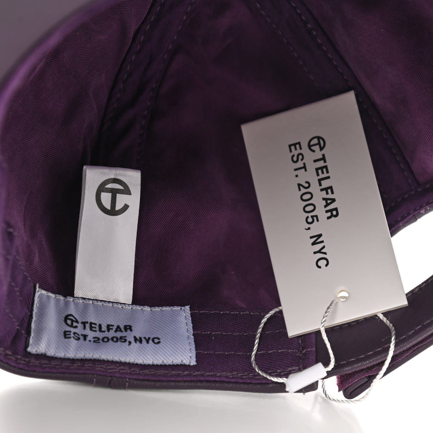 Telfar Vegan Leather Logo Embossed Hat Eggplant 8 of 8