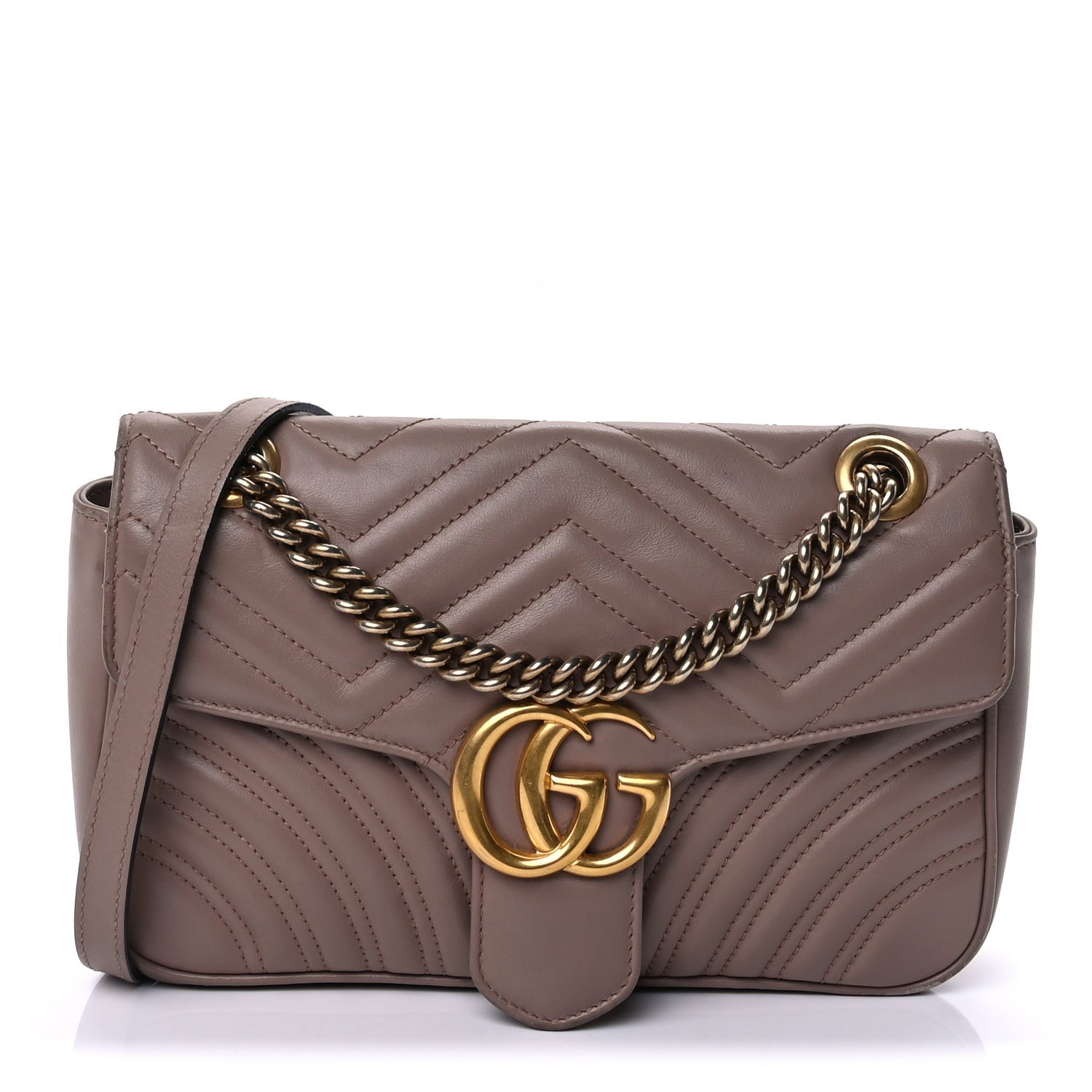 Gucci Calfskin Matelasse Small GG Marmont Shoulder Bag  Porcelain Rose 1 of 8