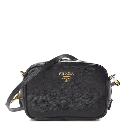 Prada Saffiano Mini Camera Crossbody Bag Black 1 of 11
