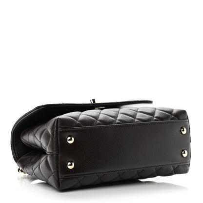 Chanel Caviar Quilted Mini Coco Handle Flap Dark Brown 4 of 10