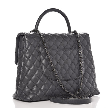Chanel Caviar Quilted Large Coco Handle Flap Grey 3 of 11
