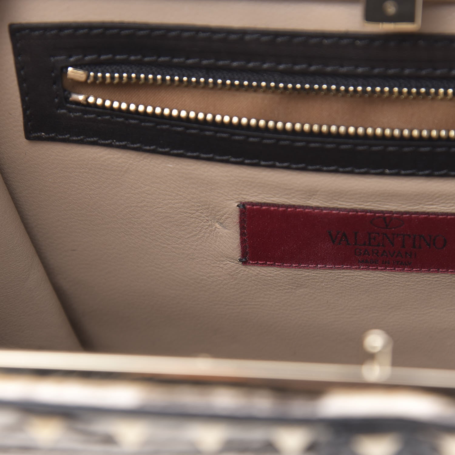 Valentino Garavani Pony Hair Zebra Rockstud Frame Bag Black Ivory 10 of 13