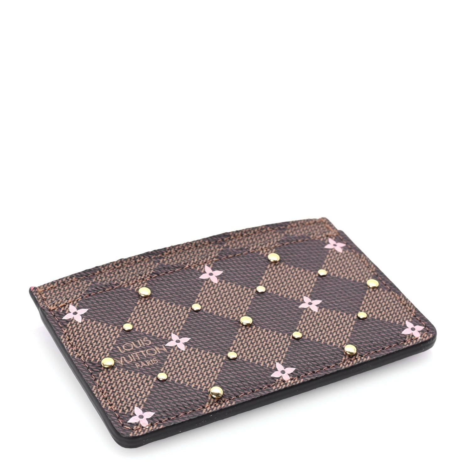 Louis Vuitton Damier Ebene Studded Card Holder Pink 4 of 7