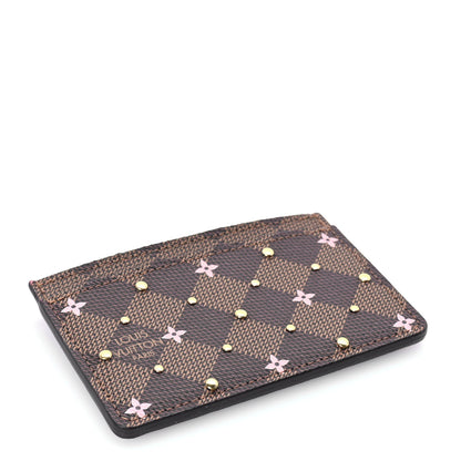 Louis Vuitton Damier Ebene Studded Card Holder Pink 4 of 7