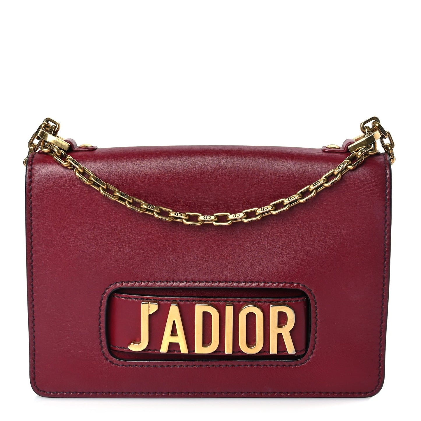 Calfskin J'Adior Chain Flap Bag Red