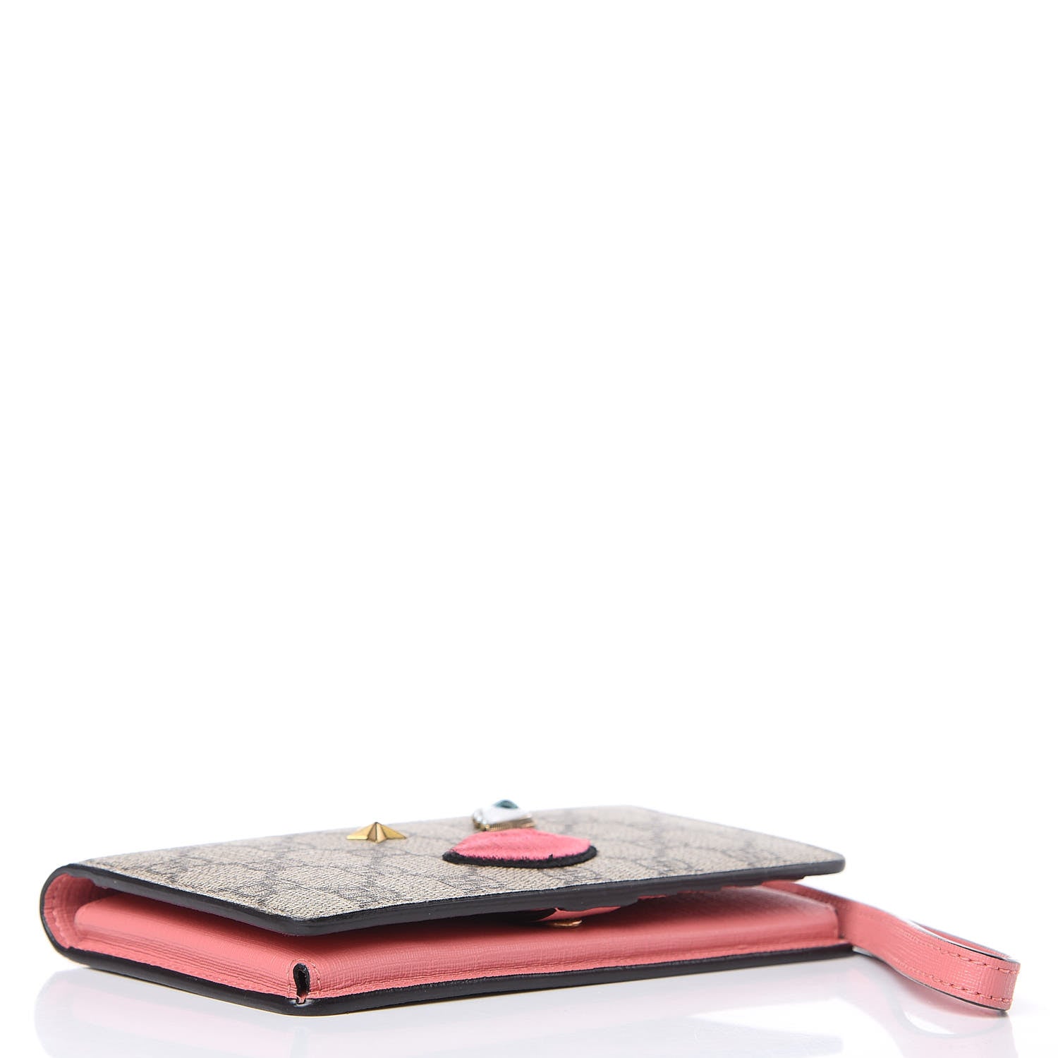 Gucci GG Supreme Monogram Embroidered Face iPhone 6 Case Wristlet Pink 4 of 9