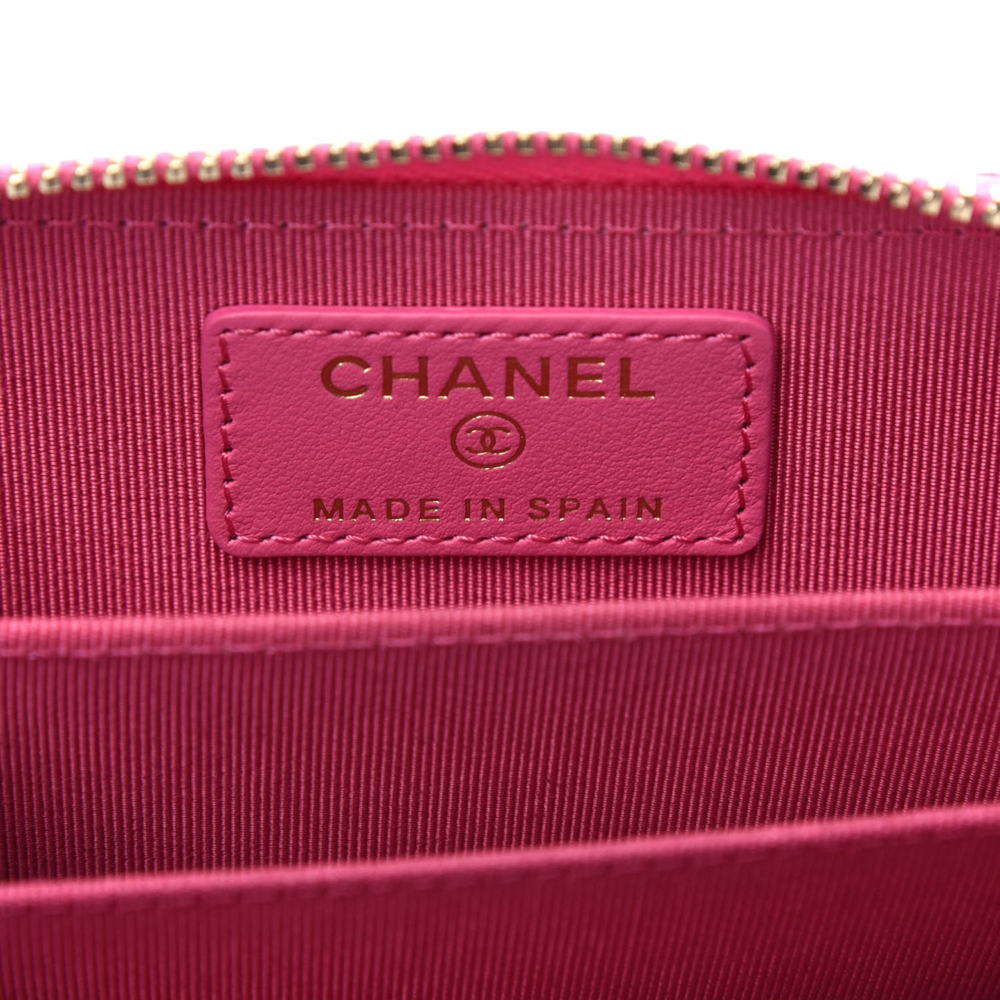 Caviar Quilted Zip Coin Purse Pink