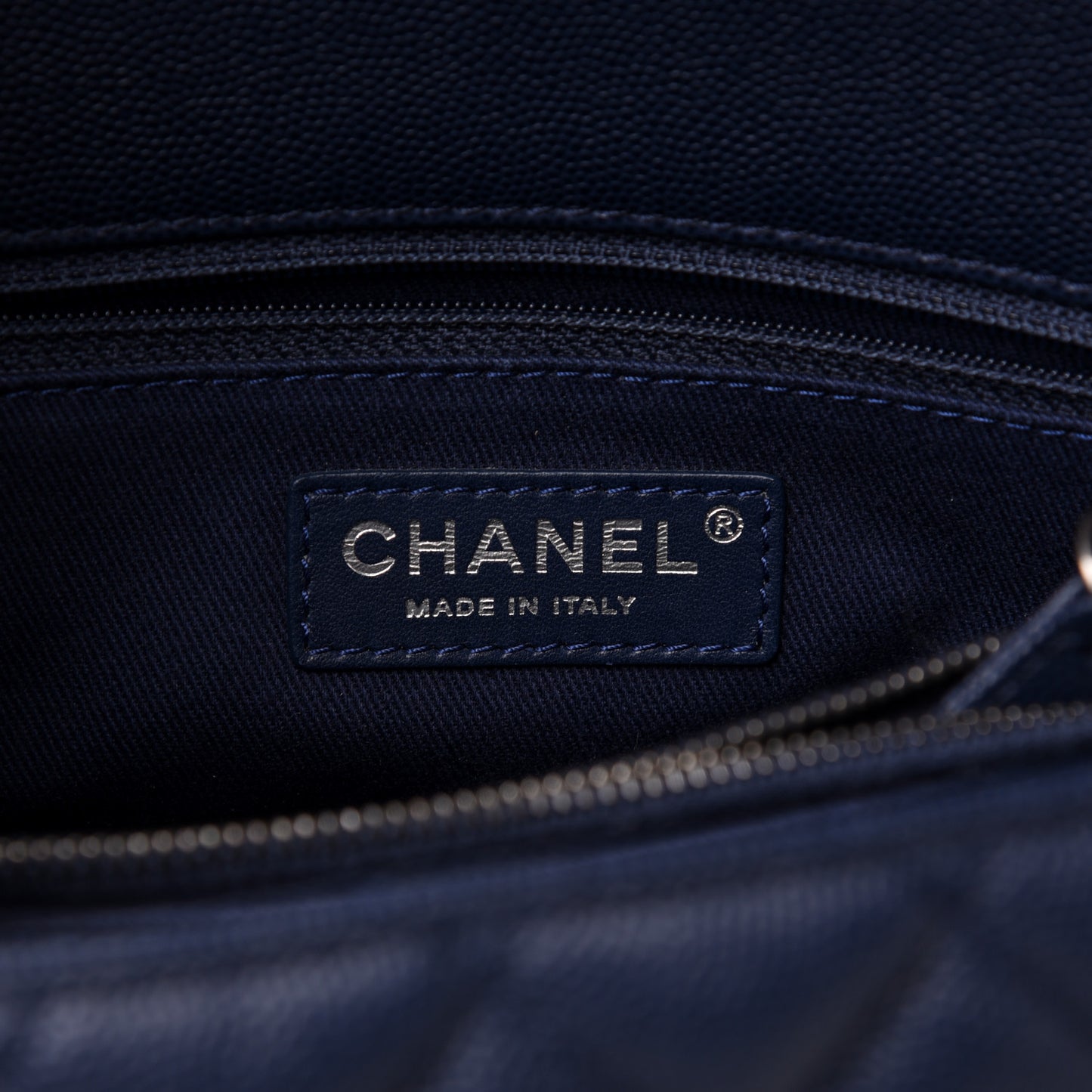 Caviar Quilted Small Coco Handle Flap Navy