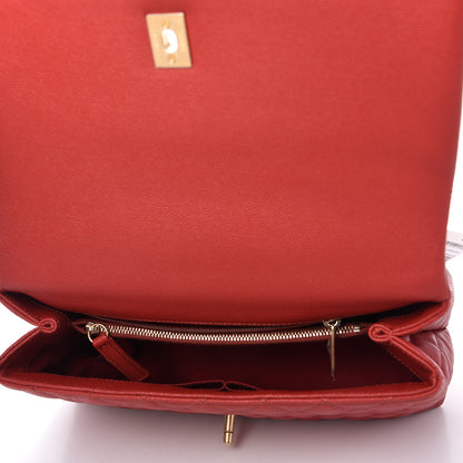 Chanel Caviar Quilted Small Coco Handle Flap Red 5 of 11