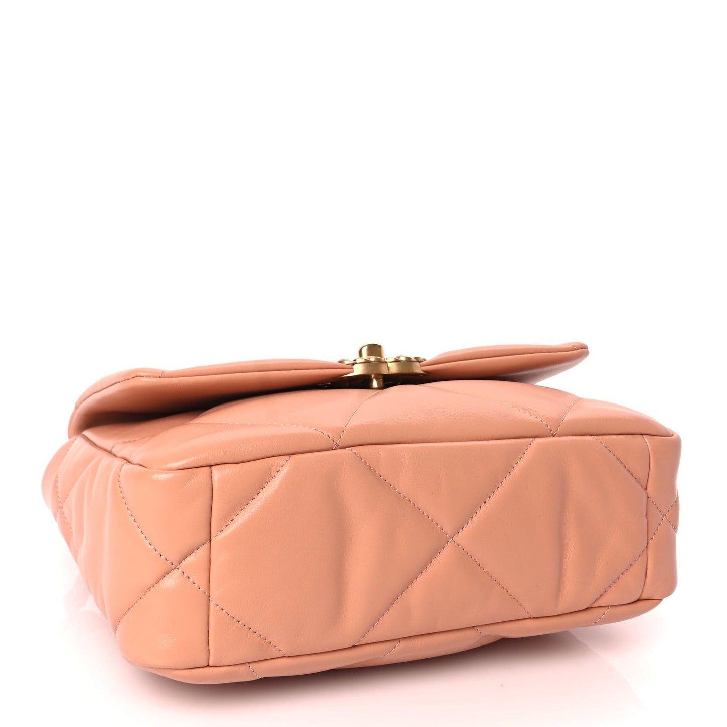 Lambskin Quilted Medium  19 Flap Beige