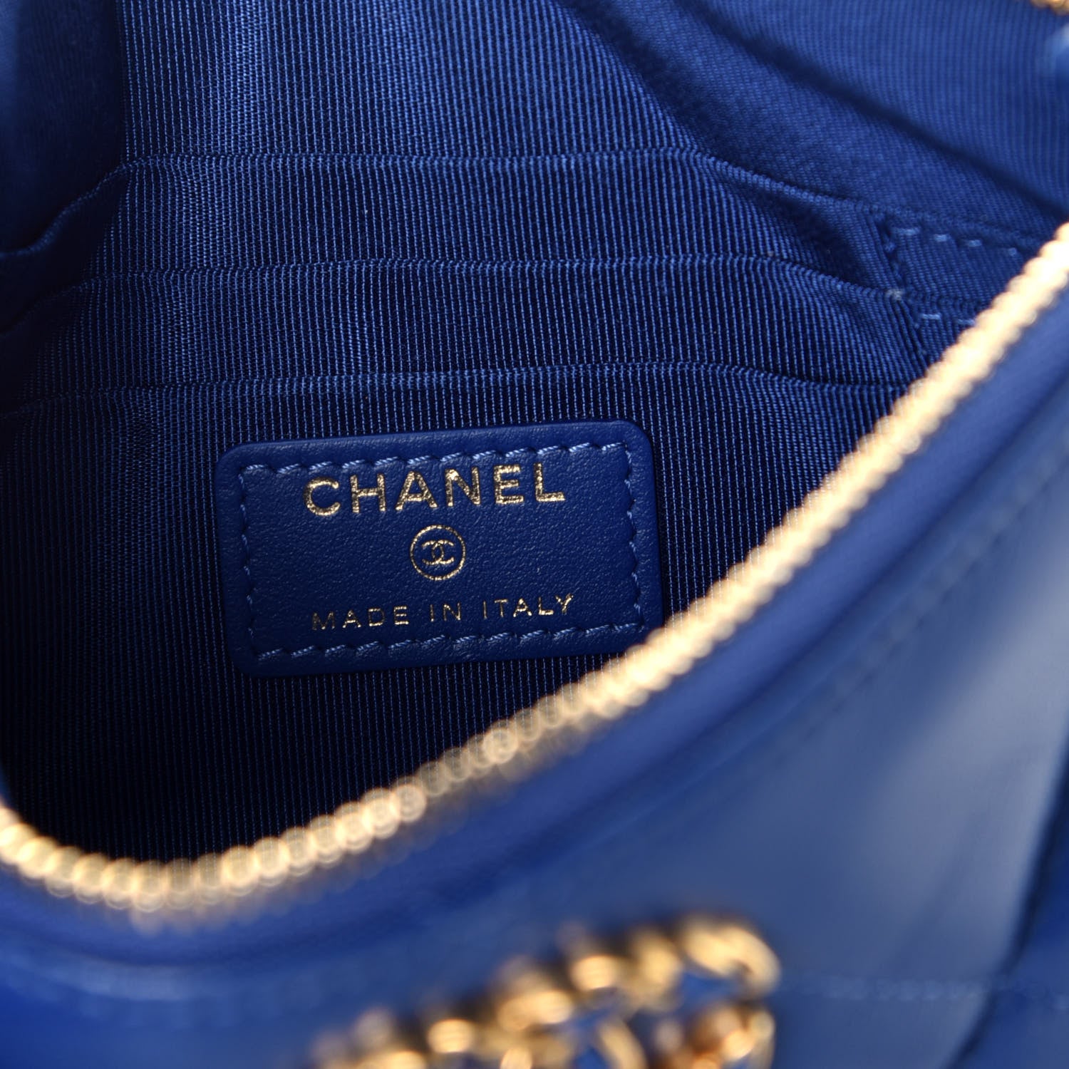 Chanel Goatskin Quilted Small Chanel 19 Pouch Dark Blue 6 of 9