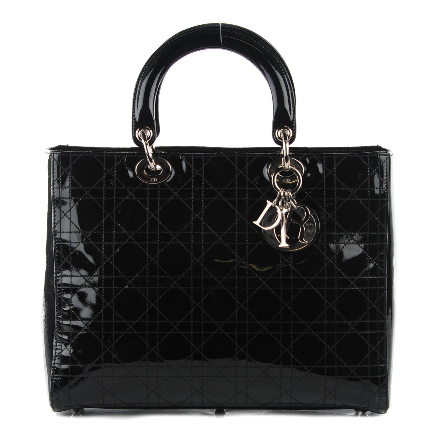 Patent Cannage Large Lady Dior Black