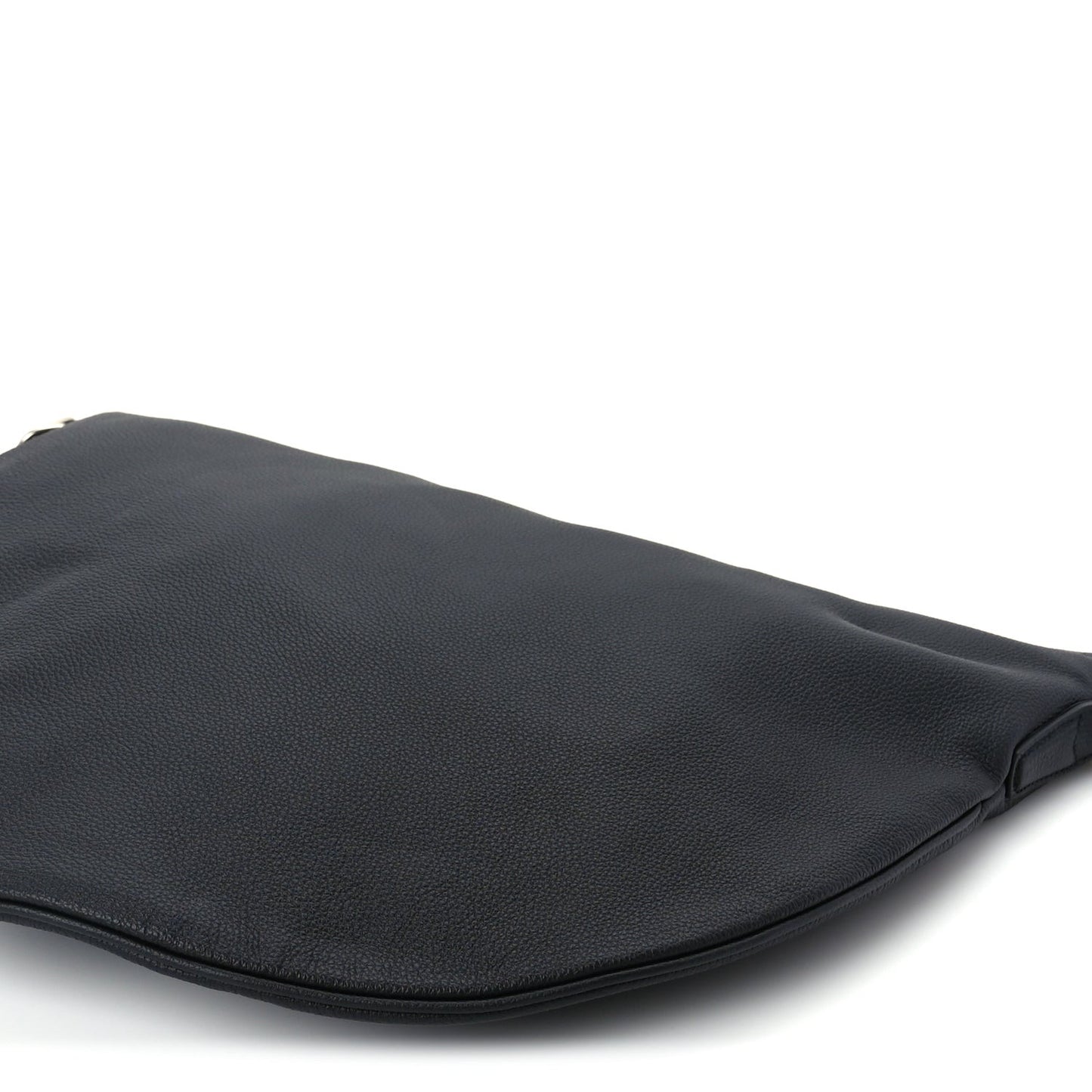 Grained Calfskin Large B Shoulder Bag Black
