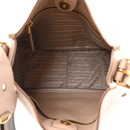 Prada Vitello Daino Soft Hobo Messenger Bag Argilla 5 of 7