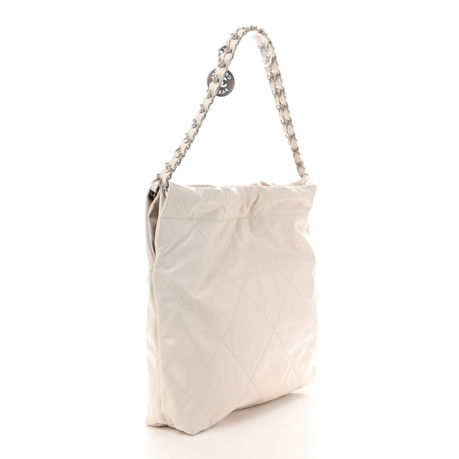 Chanel Shiny Calfskin Quilted Small 22 White 4 of 7