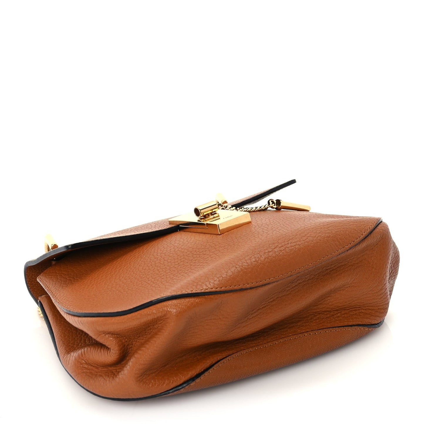 Grained Lambskin Mini Drew Shoulder Bag  Caramel