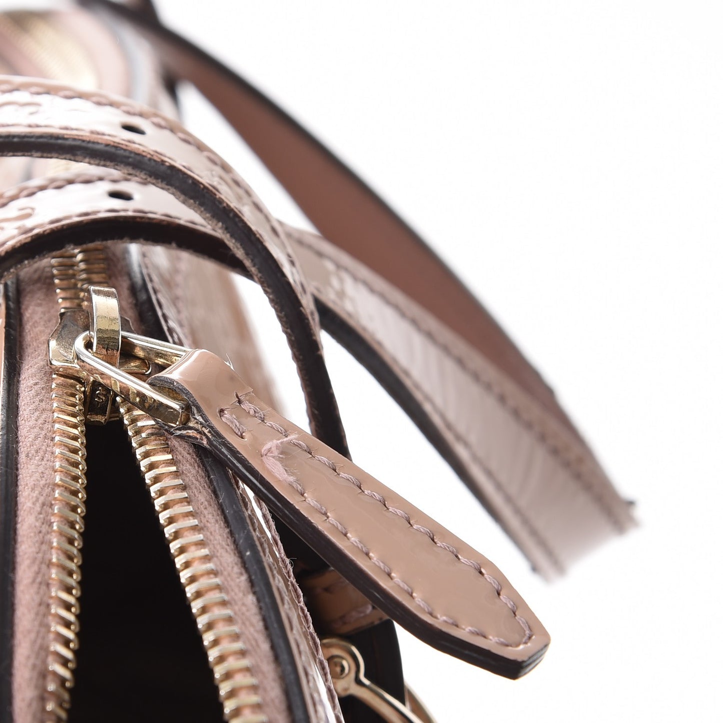 Patent Microguccissima Medium Nice Top Handle Dome Bag Dark Cipria