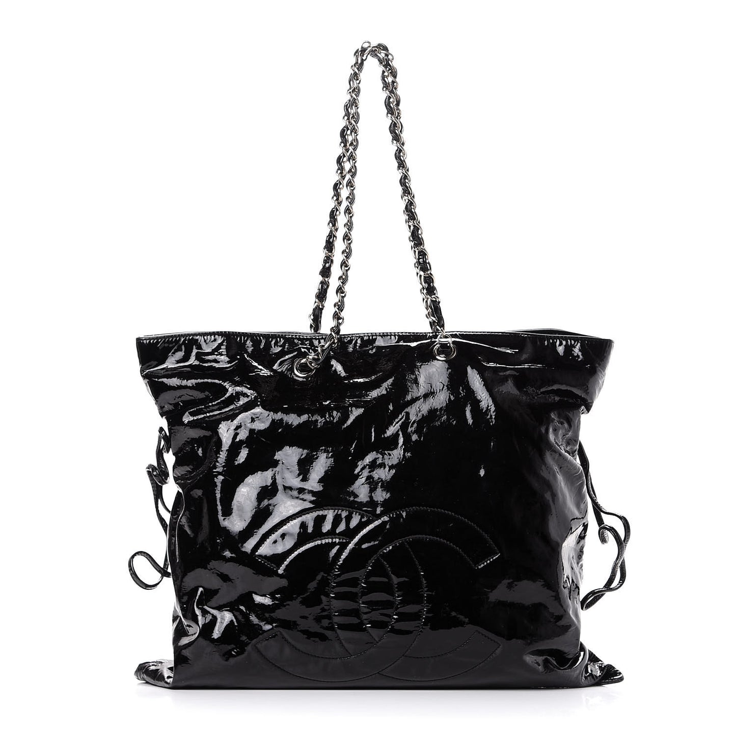 Patent Bonbons Shopper Tote Black
