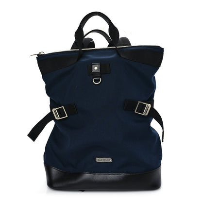 Saint Laurent Canvas Calfskin Rivington Race Convertible Backpack Black Navy 1 of 8