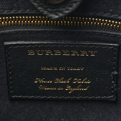 Burberry Derby Calfskin House Check Small Banner Tote Black 6 of 7