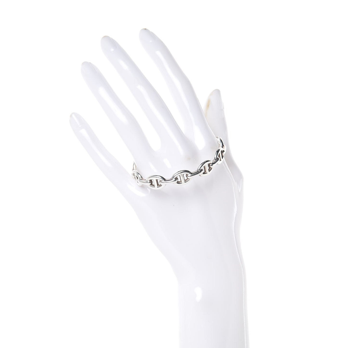 Sterling Silver MM Chaine d'Ancre Enchainee Cuff Bracelet LG