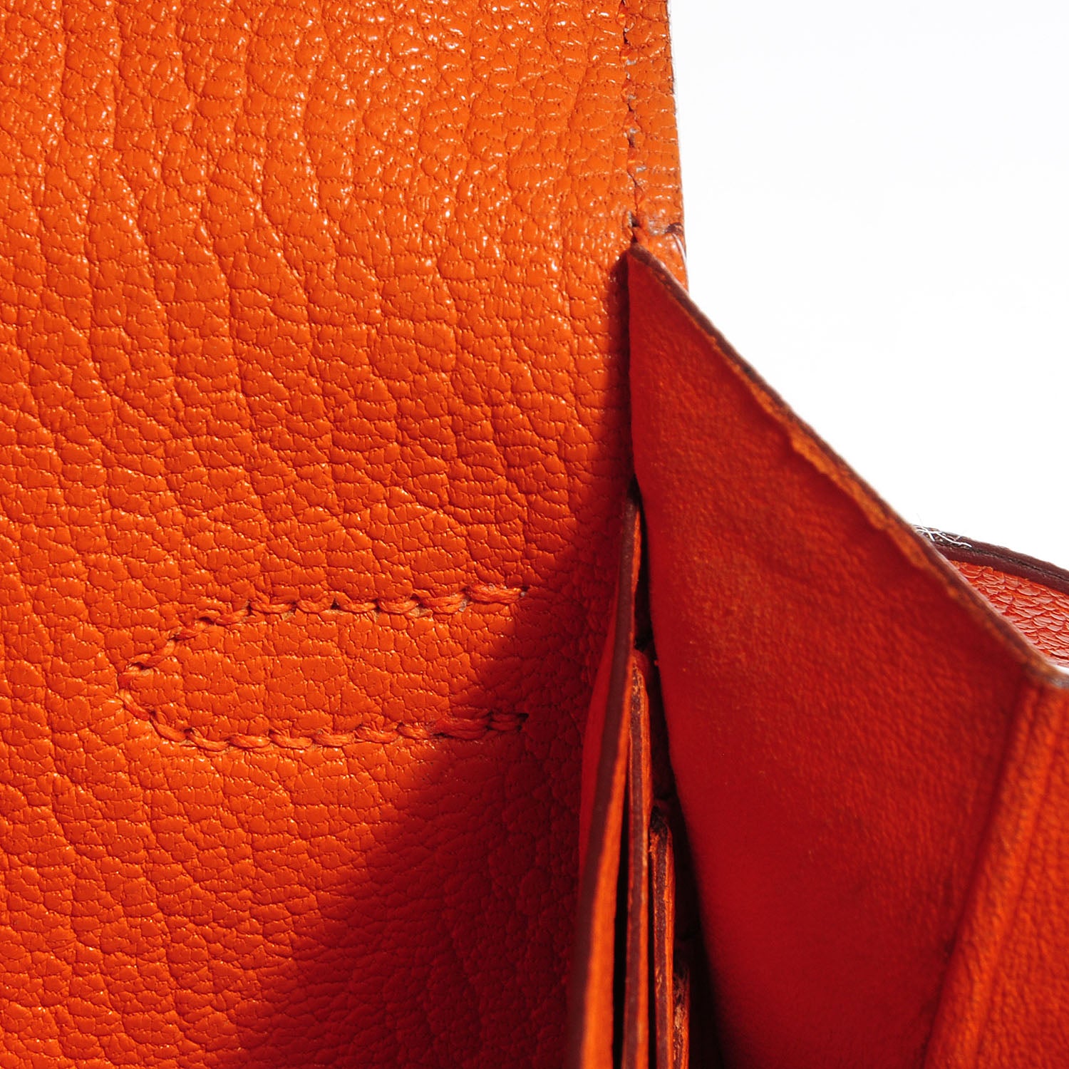 Hermes Chevre Mysore Kelly Longue Wallet Orange 7 of 18