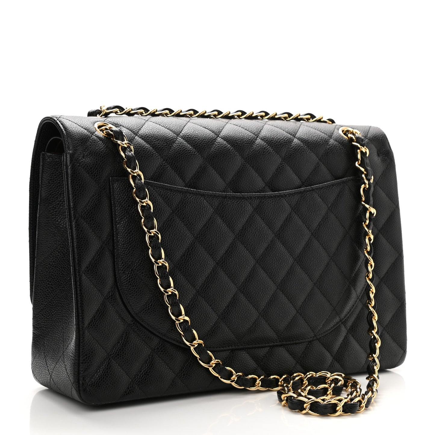Caviar Quilted Maxi Double Flap Black