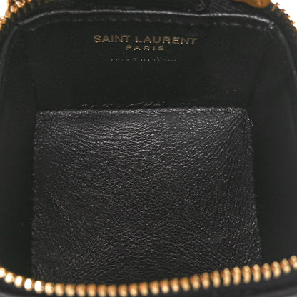 Saint Laurent Lambskin Cassandre Matelasse Carre Mini Cube On Chain Black 5 of 11